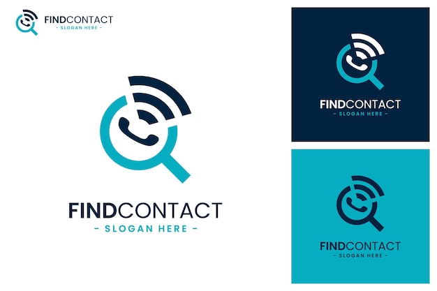 Trova il modello di progettazione del logo del contatto. vettore dell'icona del cercatore di contatti.