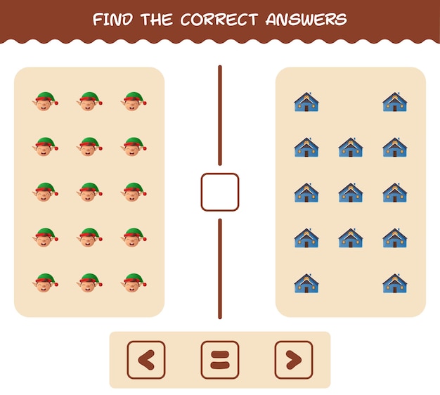 Find the correct answers of cartoon christmas. Searching and Counting game. Educational game for pre shool years kids and toddlers