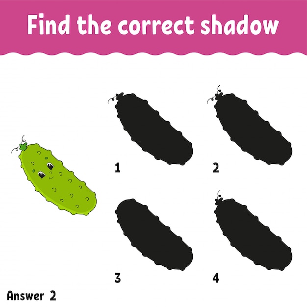 Find the correct shadow cucumber worksheet