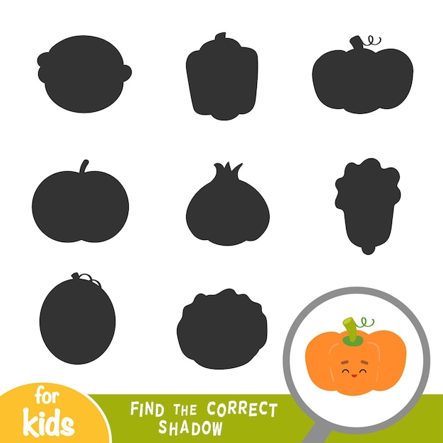 Find the correct shadow education game for children Pumpkin