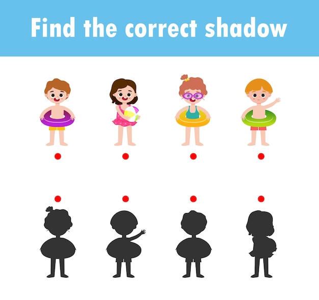 Find the correct shadow Educational game for children Shadow Matching Game for kids Visual game