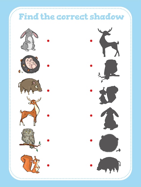 Find the correct shadow. educational game for children
