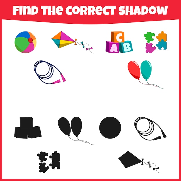 Find the correct shadow educational game for children