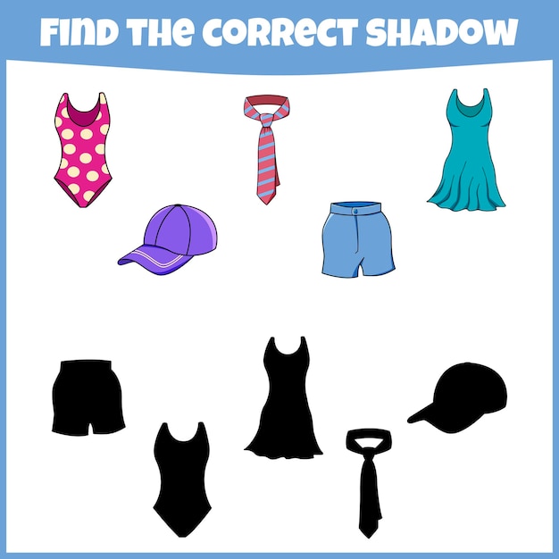 Find the correct shadow educational game for children