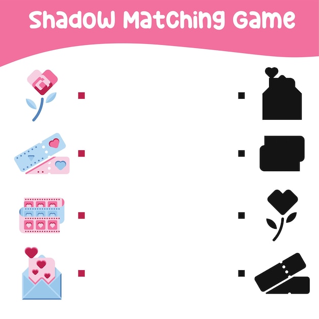 Find the correct shadow. Educational matching game for children. Kids educational game. Vector file