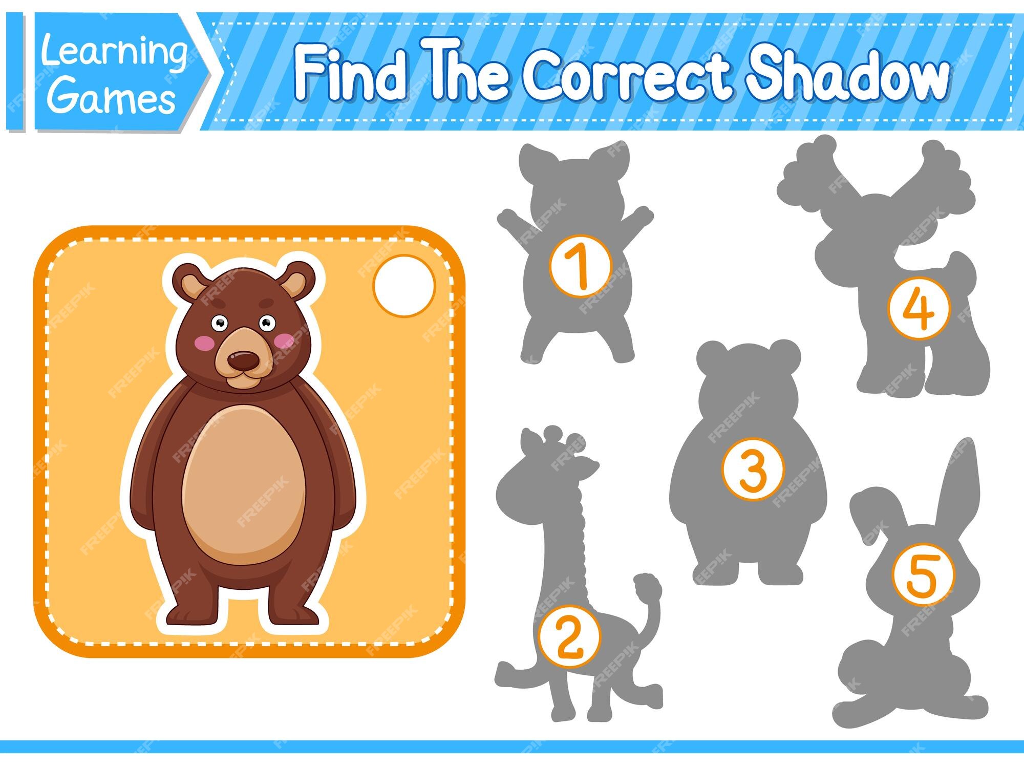 Premium Vector  Find the correct shadow find and match the