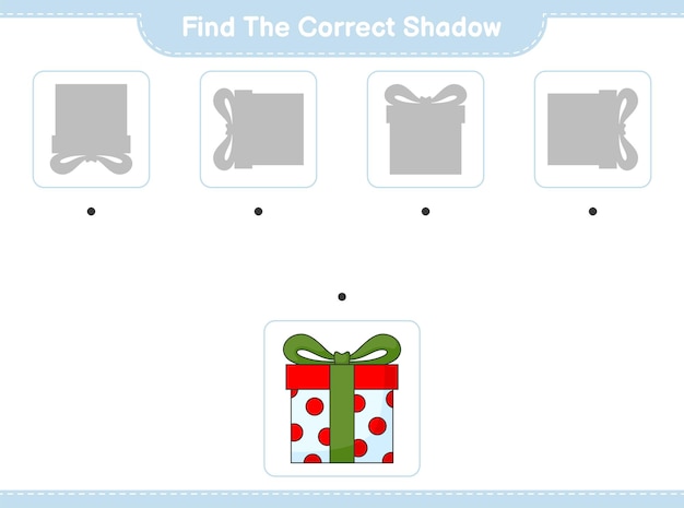 Trova l'ombra corretta trova e abbina l'ombra corretta di box gift educational gioco per bambini