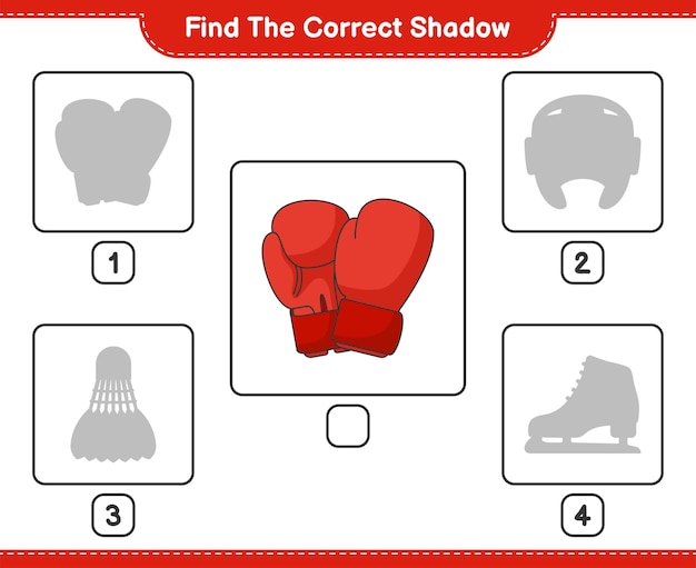 正しい影を見つけるボクシンググローブの正しい影を見つけて一致させる