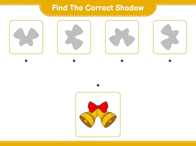 Find the correct shadow find and match the correct shadow of christmas bell