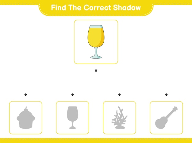 Trova l'ombra corretta trova e abbina l'ombra corretta del gioco per bambini cocktail educational