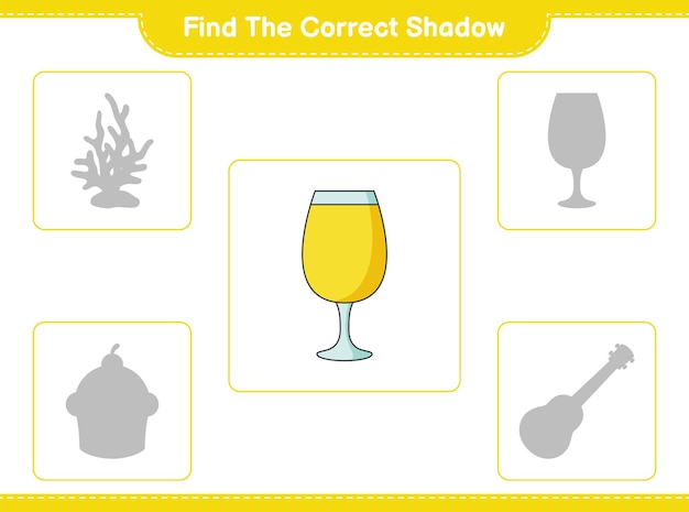 Find the correct shadow Find and match the correct shadow of Cocktail Educational children game