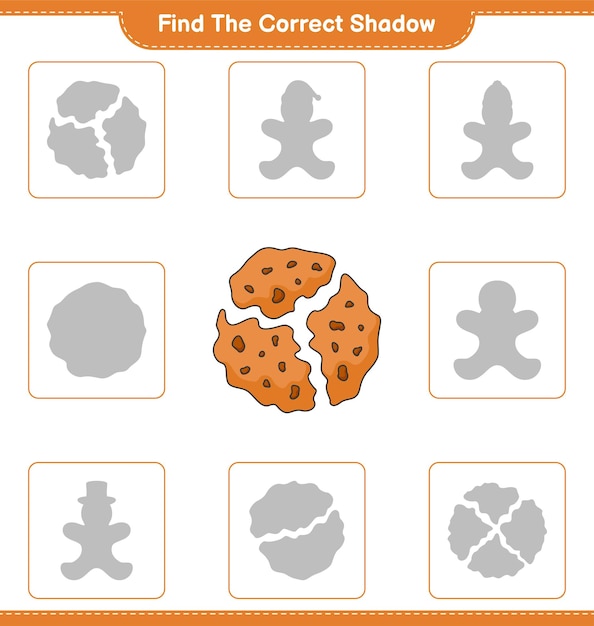 Find the correct shadow Find and match the correct shadow of Cookie Educational children game