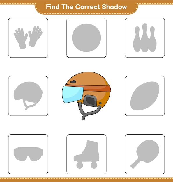 Premium Vector  Find the correct shadow find and match the