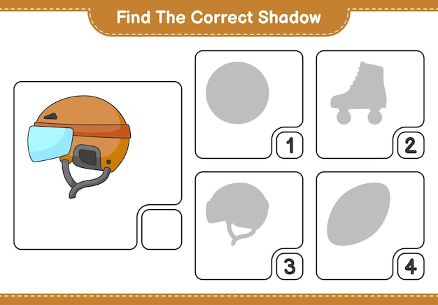 正しい影を見つけるホッケーヘルメットの正しい影を見つけて一致させる