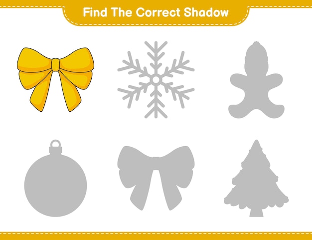 Find the correct shadow Find and match the correct shadow of Ribbon Educational children game