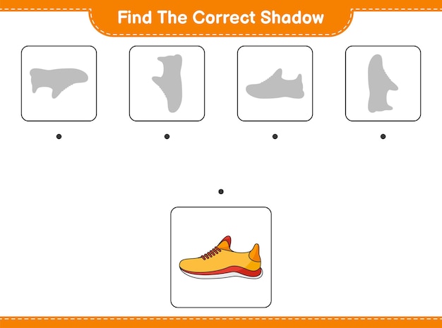 Найдите правильную тень Найдите и сопоставьте правильную тень кроссовок
