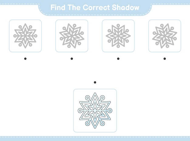 Trova l'ombra corretta trova e abbina l'ombra corretta del gioco per bambini snowflake educational