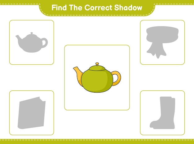 Premium Vector  Find the correct shadow. find and match the