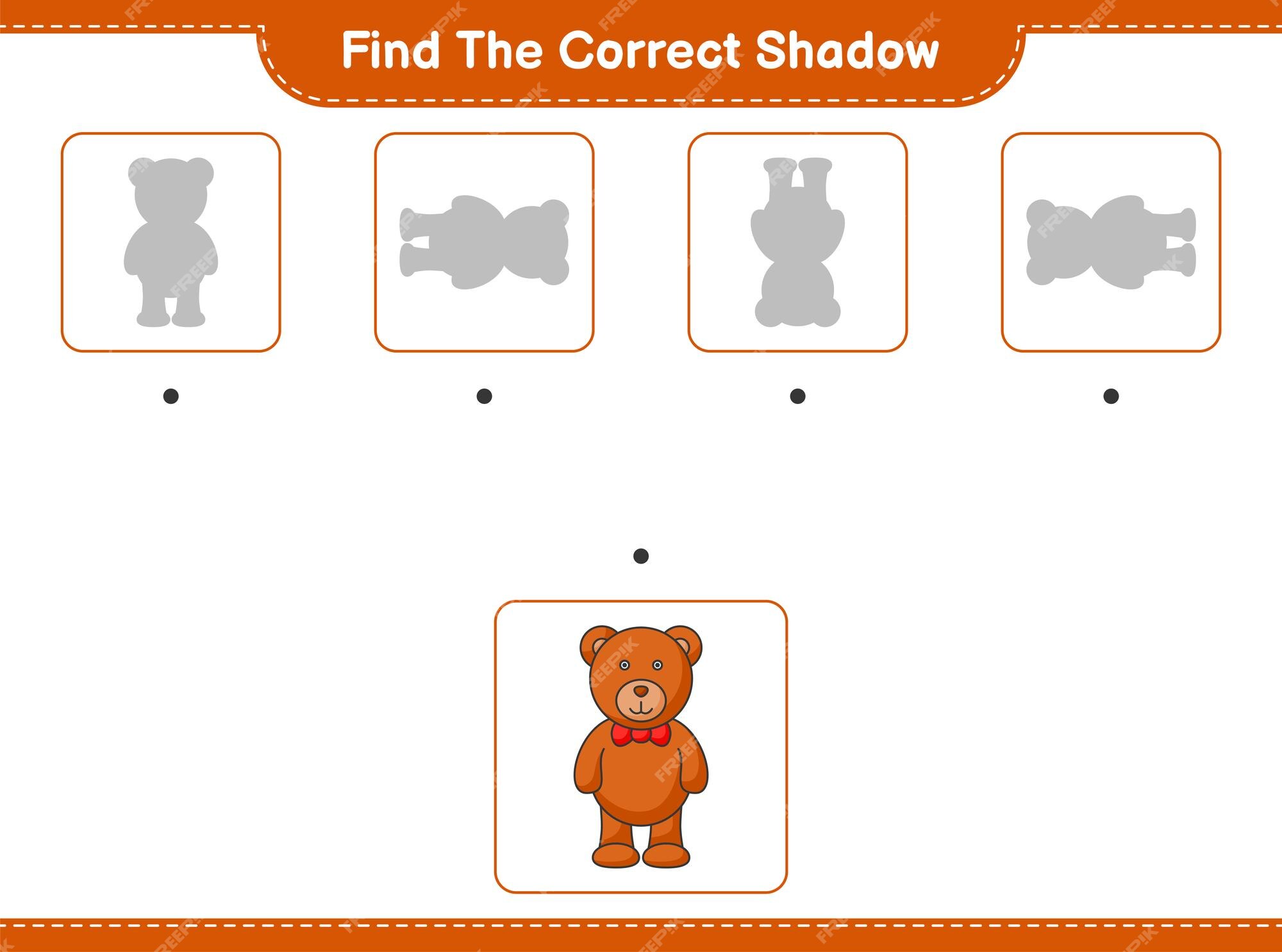 Premium Vector  Find the correct shadow. find and match the