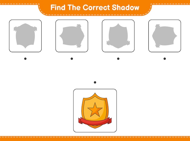 Find the correct shadow Find and match the correct shadow of Trophy Educational children game