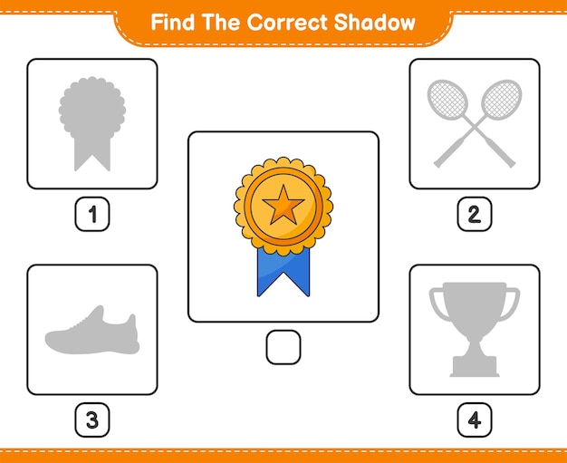 Find the correct shadow find and match the correct shadow of trophy educational children game