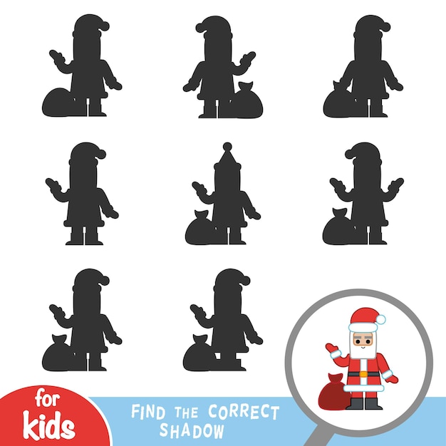 Find the correct shadow game for children Santa Claus