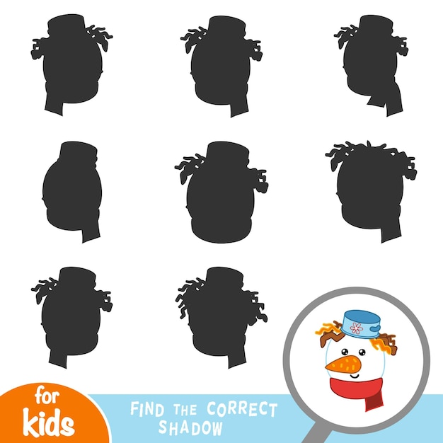 Find the correct shadow game for children Snowman