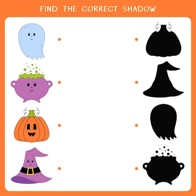 Find the correct shadow for the Halloween symbols