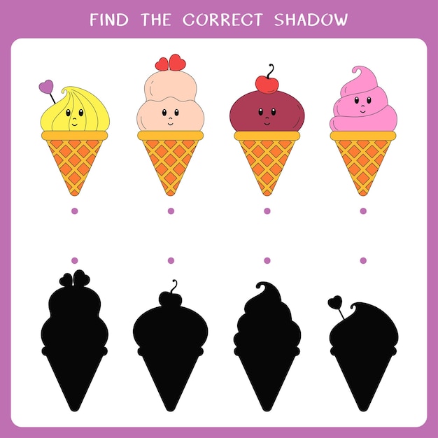 アイスクリームの正しい影を見つける