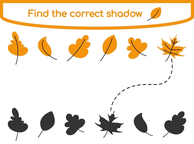 Trova l'illustrazione vettoriale del gioco per bambini ombra corretta