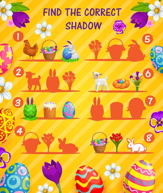 Find correct shadow kids game with easter eggs