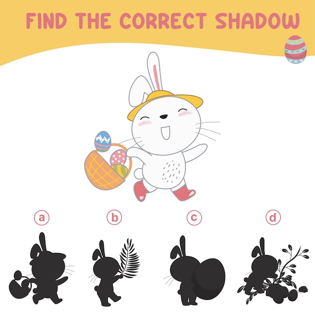 Find the correct shadow Matching shadow game for children Worksheet for kid Educational file