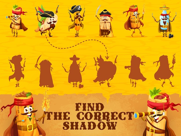 Find the correct shadow of mexican food pirates