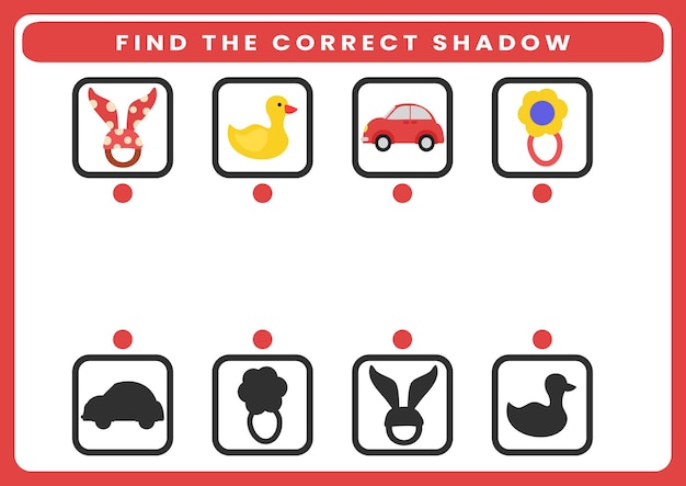 Find the correct shadow worksheet for kids