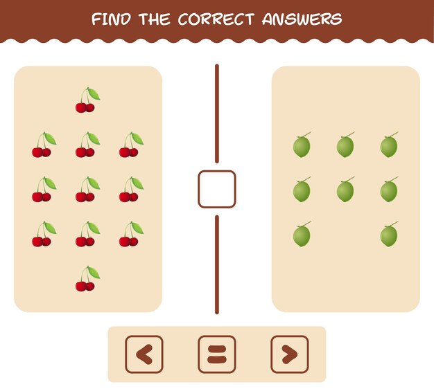 Find the correct shadows of cartoon fruits. Searching and Matching game. Educational game for kids and toddlers