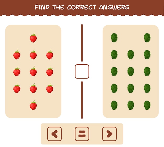 Find the correct shadows of cartoon fruits. Searching and Matching game. Educational game for kids and toddlers