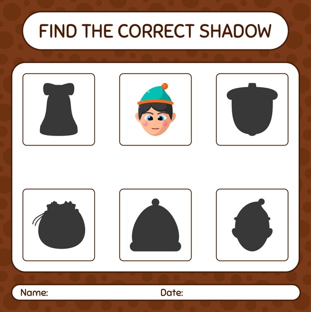 Find the correct shadows game with boys. worksheet for preschool kids, kids activity sheet