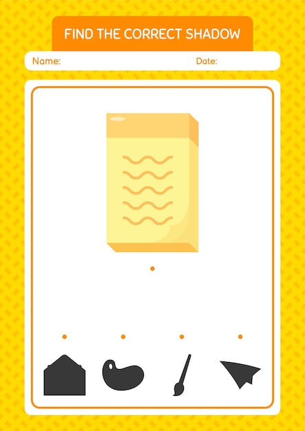 Найдите правильную игру теней с листом для заметок для детей дошкольного возраста.