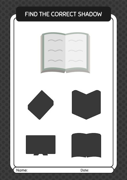 就学前の子供たちの子供たちの活動シートのためのコーランワークシートで正しい影のゲームを見つける