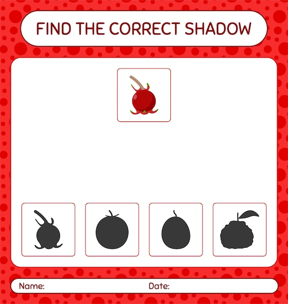 Find the correct shadows game with ugni. worksheet for preschool kids, kids activity sheet