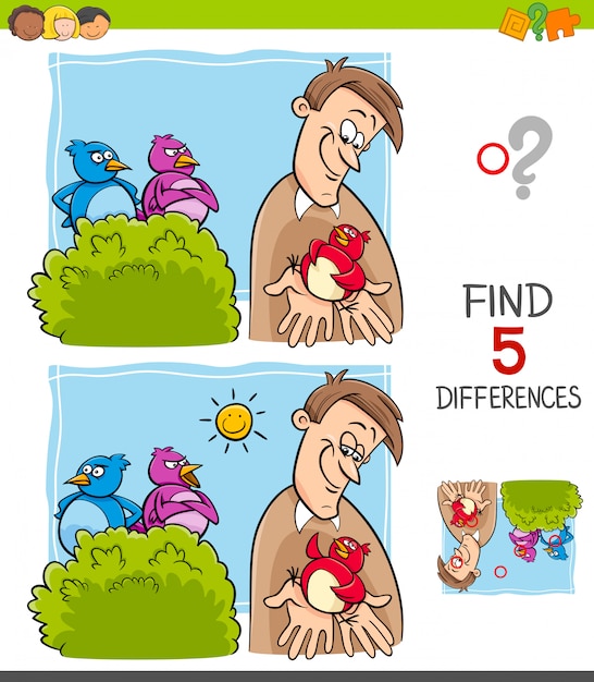 Find differences game for children