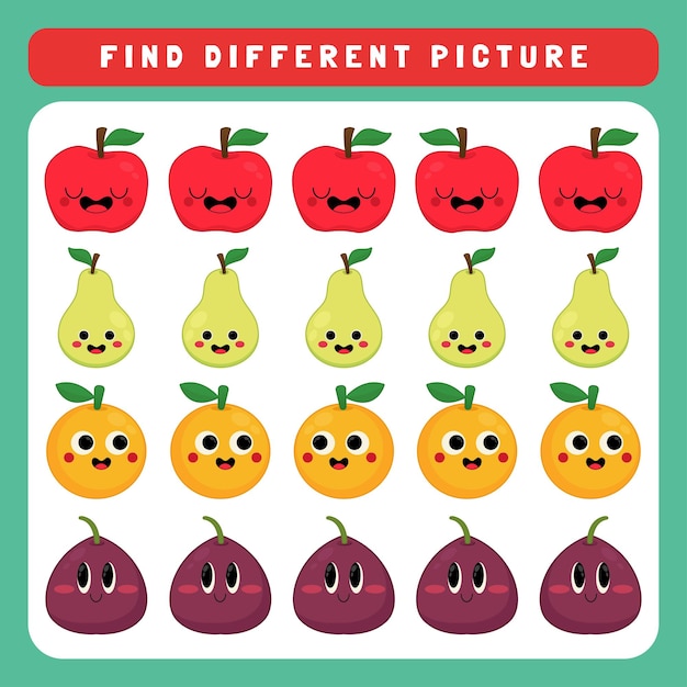 Find The Different Picture worksheet