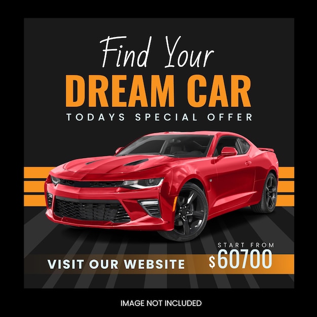 find dream car social media template car sale rental Instagram post web banner Facebook ad