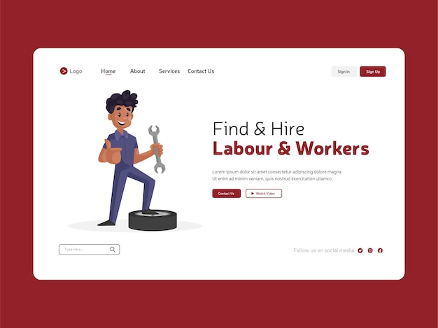 Find and hire labour and workers landing page