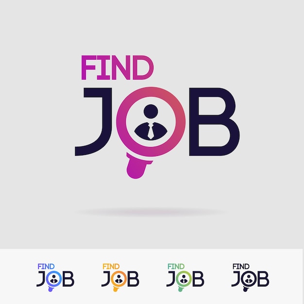 Find job symbol set isolated on white background for search agency hiring headhunter website recruitment employment agency hr recruiting concept search man icon employee vector sign 10 eps