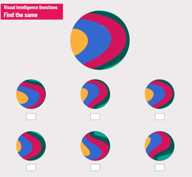 Find and mark the same shape Brain questions IQ TEST Visual intelligence questions