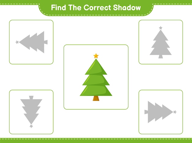 Find and match the correct shadow of christmas tree