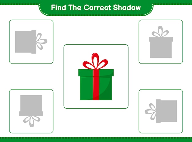 find and match the correct shadow of Gift Boxes