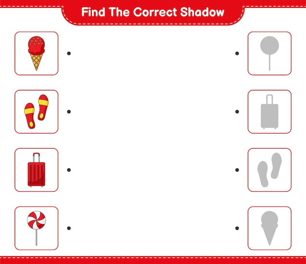 Find and match the correct shadow of Ice Cream Flip Flop Travel Bag and Candy