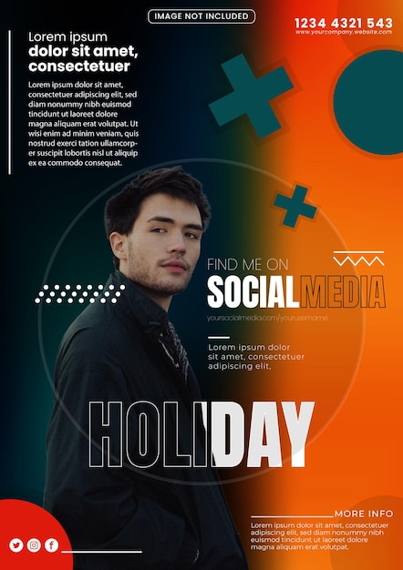 Vector find me on social media with modern background